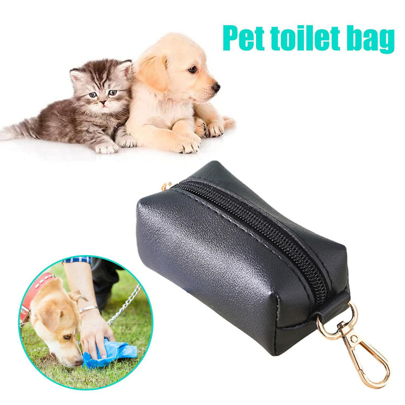 Dog Poop Bag Holder with Metal Clip Pull-out Design Smooth Zipper for Hassle-Free Use Portable