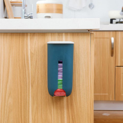 Wharick Storage Box Punch-free Wall Mount PP Garbage Bag Storage Case for Kitchen