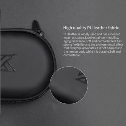 Kz Earphones Case Pu Leather Oval Shape Storage Box Bag Holder With