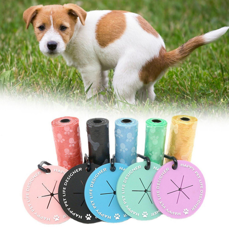 Poop Bag Handle Round Shape Convenient Small Size Portable Exquisite Pet Poop Waste Bag Clip Pet