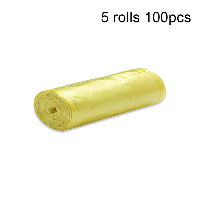 100Pcs/5 Roll Disposable Home Hotel Thick Trash Holder Rubbish Pouch Garbage Bag
