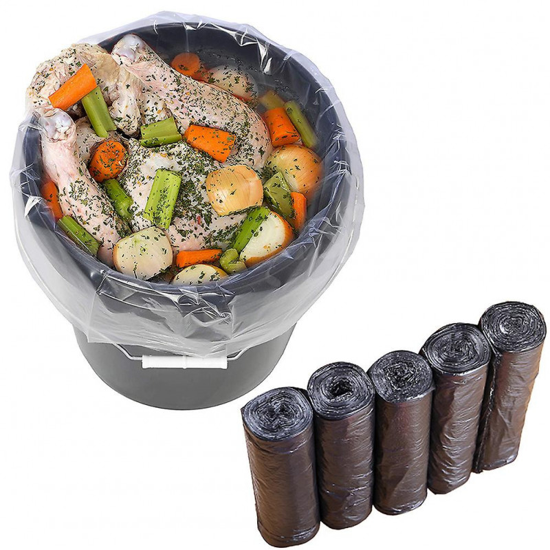 100Pcs 5 Rolls Point Break-Style Thicken Household Garbage Waste Trash Bags