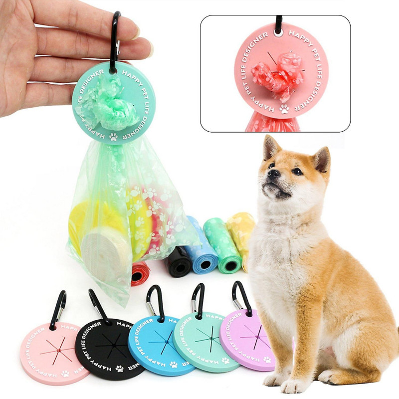 Poop Bag Handle Round Shape Convenient Small Size Portable Exquisite Pet Poop Waste Bag Clip Pet
