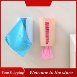 Wall Hanging Nail-Free Plastic Garbage Bag Holder Mounted Trash Bag Storage Box Cotton Pad Container For Home [...]