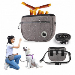 1 pochette de dressage de chien 1 ceinture grise