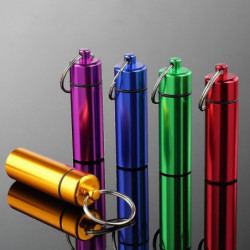 Waterproof Pill Shaped Aluminum Alloy Pill Drug Bottle Holder Containe