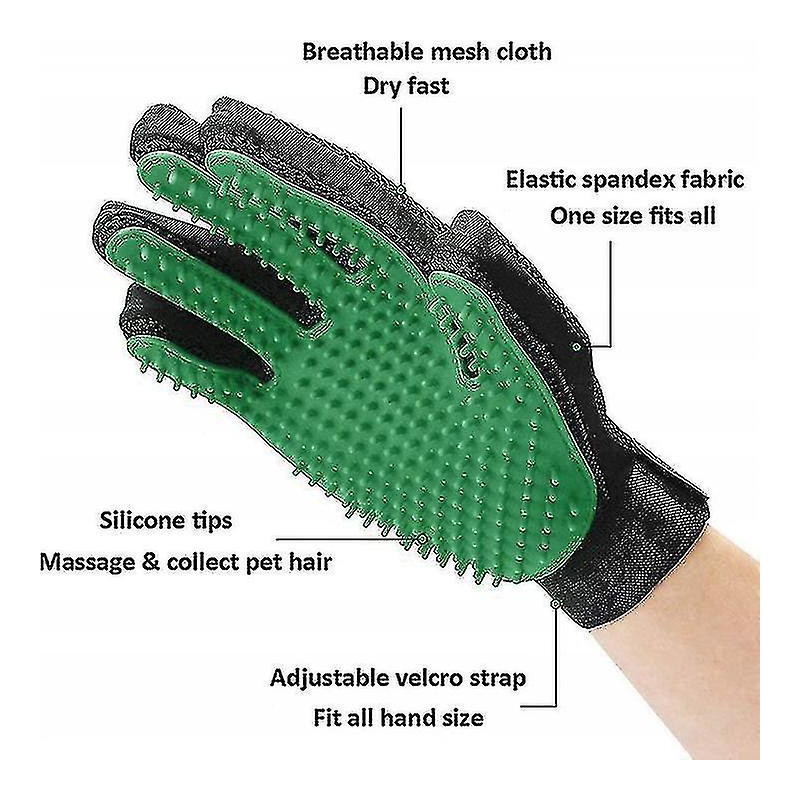 Gants de toilettage pour animaux de compagnie - Gants de brosse à époussetage doux - Remova efficace pour poils [...]