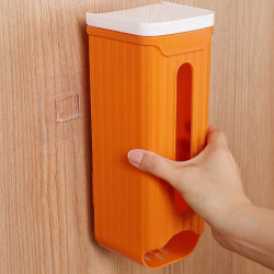 Garbage Bag Dispenser Wall Mount Large Capacity Grocery Bag Holder Storage Box For Kitchen Bathroom