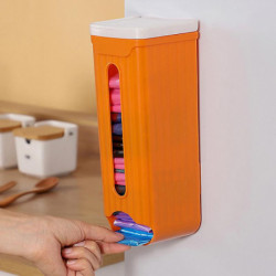 Garbage Bag Dispenser Wall Mount Large Capacity Grocery Bag Holder Storage Box For Kitchen Bathroom