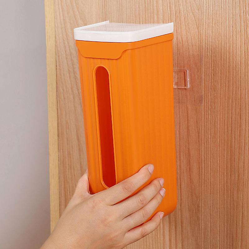 Garbage Bag Dispenser Wall Mount Large Capacity Grocery Bag Holder Storage Box For Kitchen Bathroom