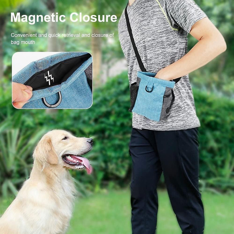 Dog Treat Travel Bag, 7.5"x4.3" Adjustable Dog Walking Bag With Poop Bag For Camping Hiking Traveling Hunting