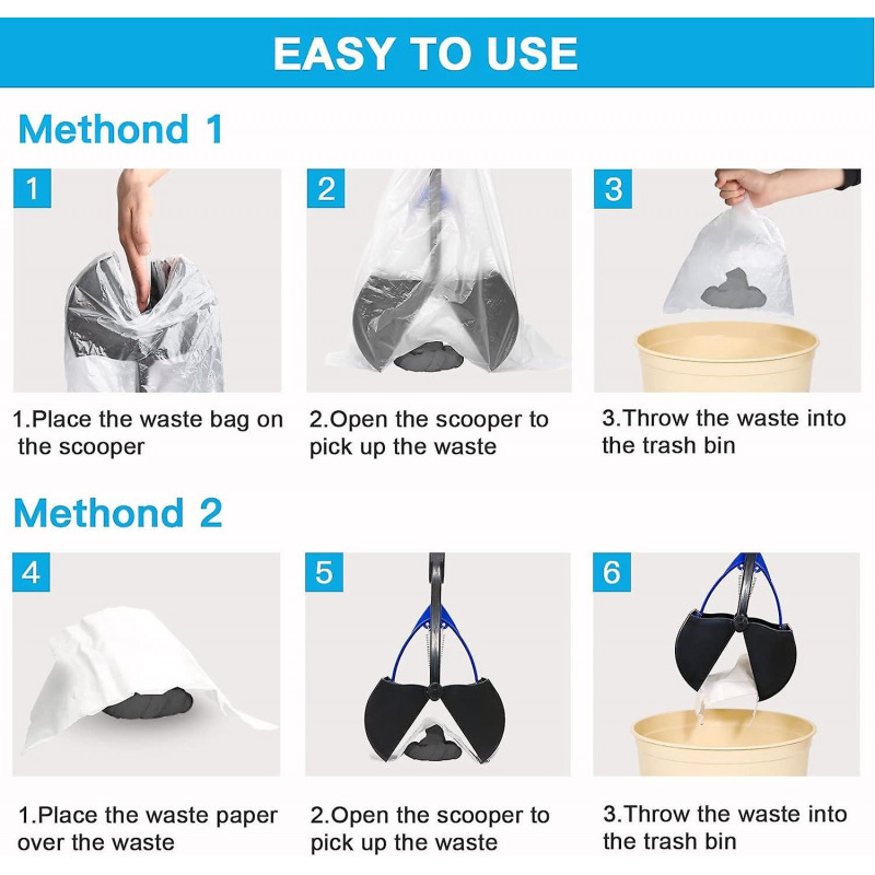 Pet Pooper Scooper for Dogs, Long Handle Dog Pooper Scooper, Durable Spring and Premium Materials,