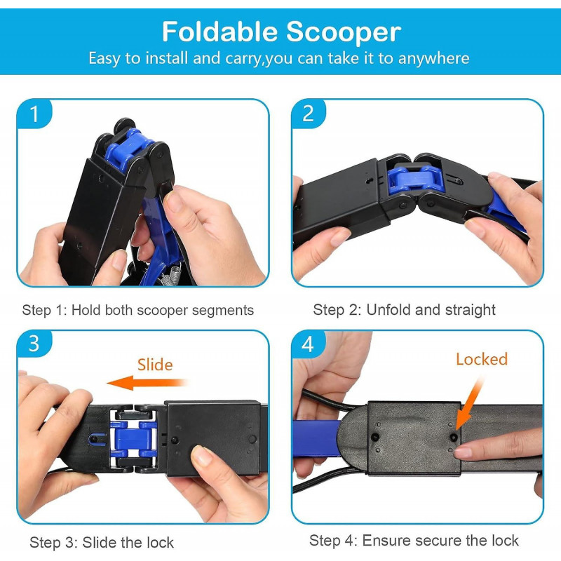 Pet Pooper Scooper for Dogs, Long Handle Dog Pooper Scooper, Durable Spring and Premium Materials,