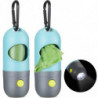 2pcs Dog Poop Waste Bag Holder Dispenser With Led Flashlight