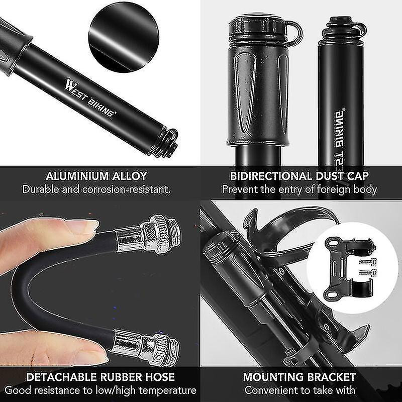 Portable Mini Bicycle Manual Pressure Pump, The Aluminum Alloy Tire Tube