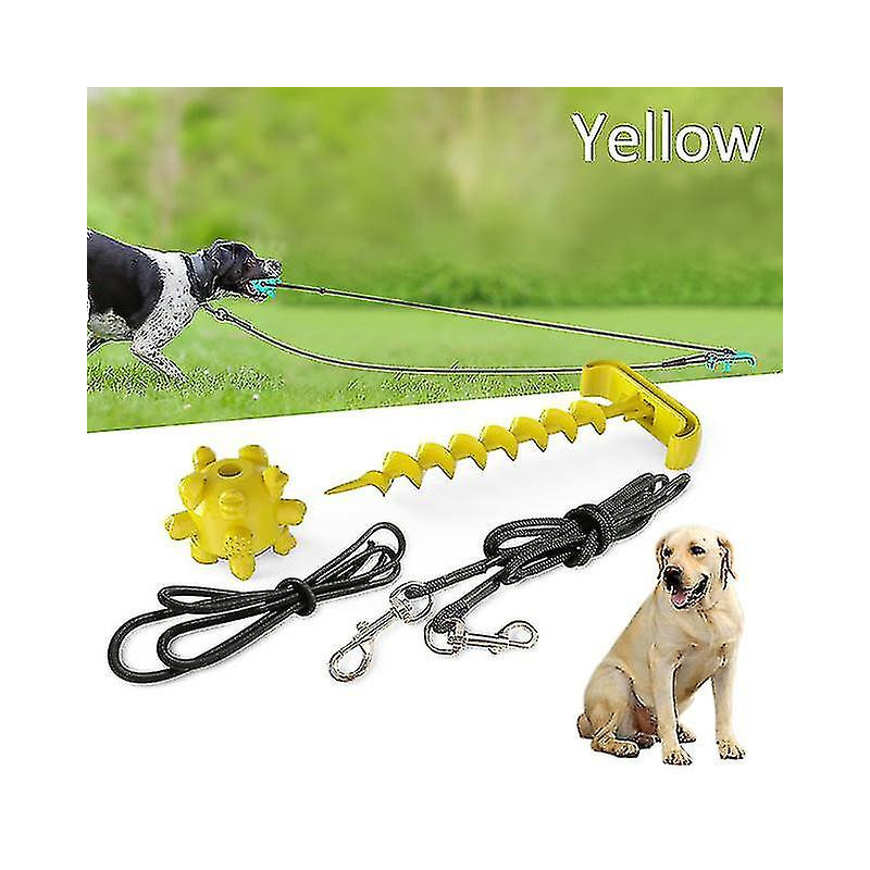 Outdoor Portable Tie Down Dog Pulling Rope With Bouncing Ball Rope Toy Practical Tie Up Pet Leash Peg Pet Supplies