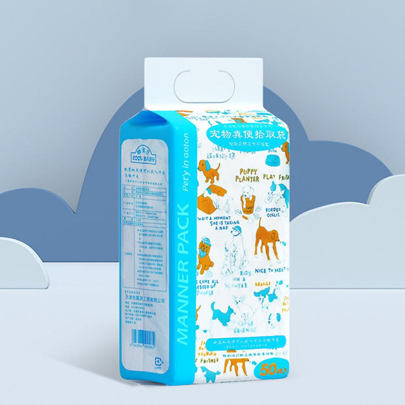 Disposable Dog Poop Bag Double Layers Thickness Doggie Potty Bags For Outdoor Walking