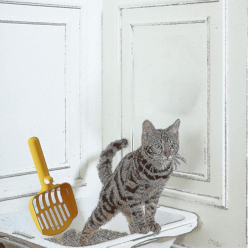 Metal With Holder, Fast Sifting Kitten Poop Scooper, Stand For Litter Boxes For Cats C