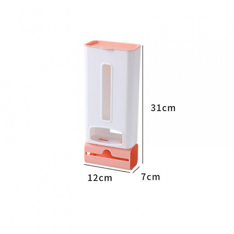 Wall-mounted Plastic Bag Dispenser Garbage Trash Bags Storage Box