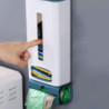 Wall-mounted Plastic Bag Dispenser Garbage Trash Bags Storage Box