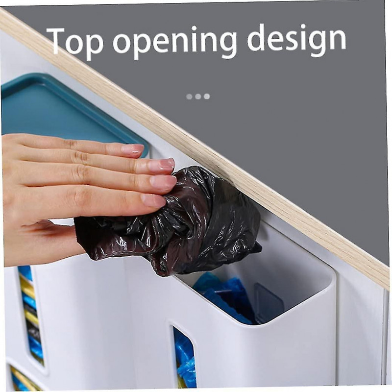 Wall-mounted Plastic Bag Dispenser Garbage Trash Bags Storage Box