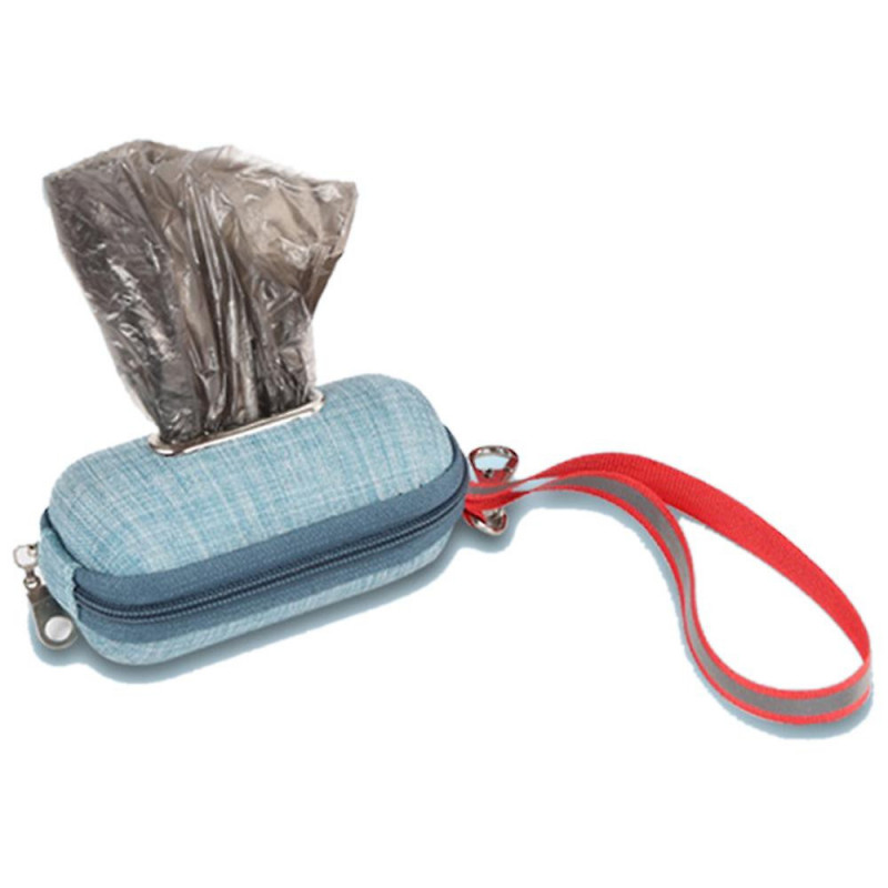 Portable Pet Dog Poop Bag Dispenser Pick Up Bags Holder with Rope Cleaning Waste Garbage Box Outdoo