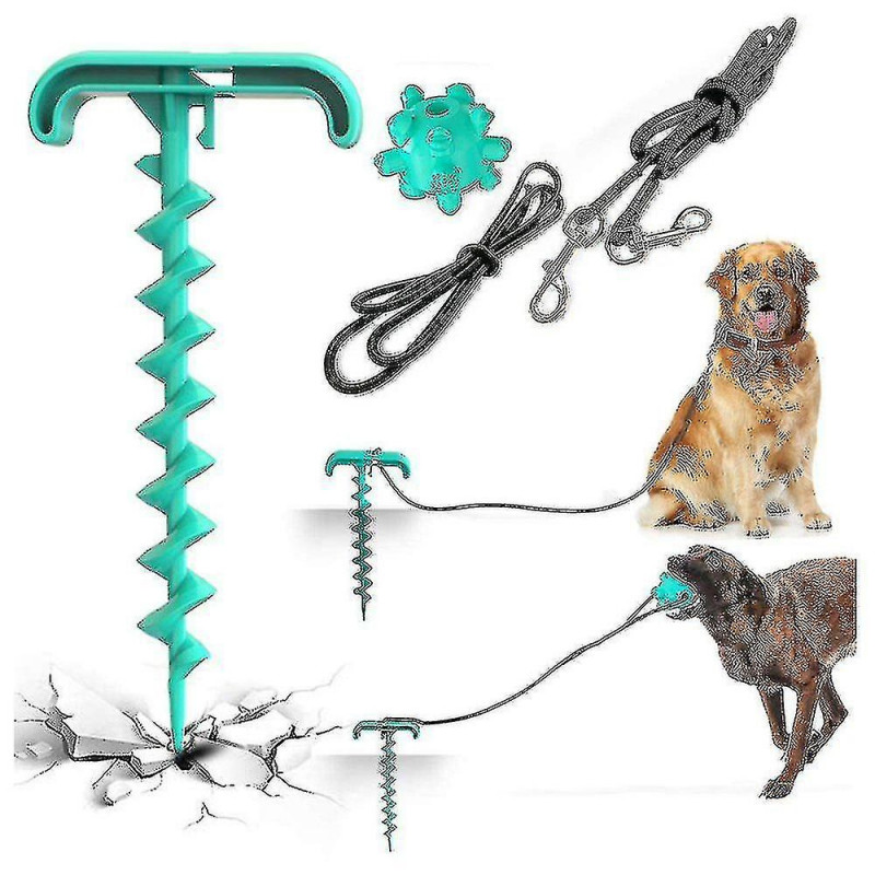 Tethers For Dog Leash With Dog Ball Chew Toy Stainless Steel Ground Anchor With Tear-resistant Leash For Outdoor, [...]