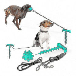 Tethers For Dog Leash With Dog Ball Chew Toy Stainless Steel Ground Anchor With Tear-resistant Leash For Outdoor, [...]