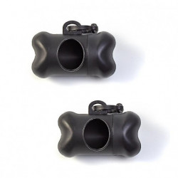 2pcs Dog Poop Bag Dispenser, Dog Poop Bag Dispenser With Clip Leash, Trash Bags Not Included, Black