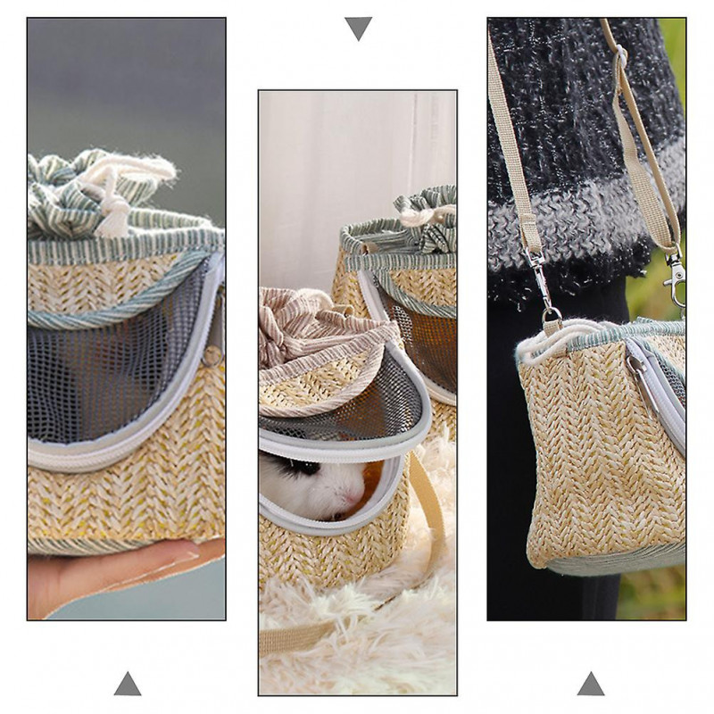 1Pc Pet Hamster Travel Carrier Bag Portable Pet Bag with Zipper Random Color