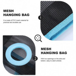 Hanging Folding Mesh Garbage Bag Organizer Trash Bags Holder Recycling Containers Storage for Kitchen - Size L(Blue)