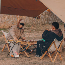 Iron+Wood Trash Bag Holder Portable Outdoor Waste Bag Hanger Rack Stand for Camping Hiking