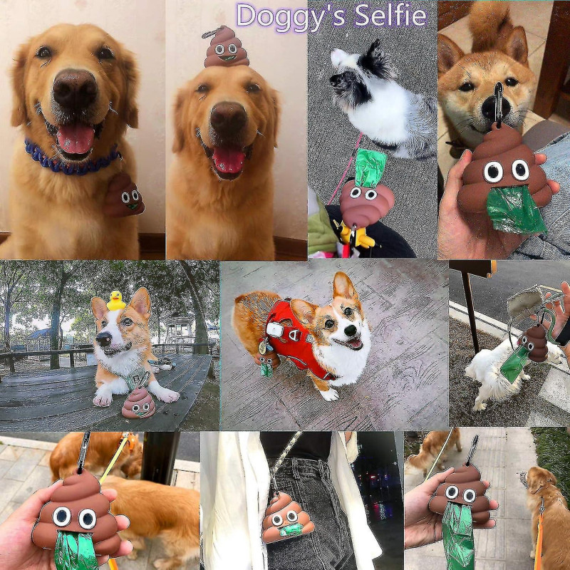 Poop Bag Dispenser Dog Poop Bag Holder For Dog Waste Bags Includes 1 Roll 15 Bags