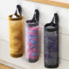 Home Grocery Bag Holder Wall Mount Plastic Bag Holder Dispenser Hanging Storage Trash Garbage Bags Grey