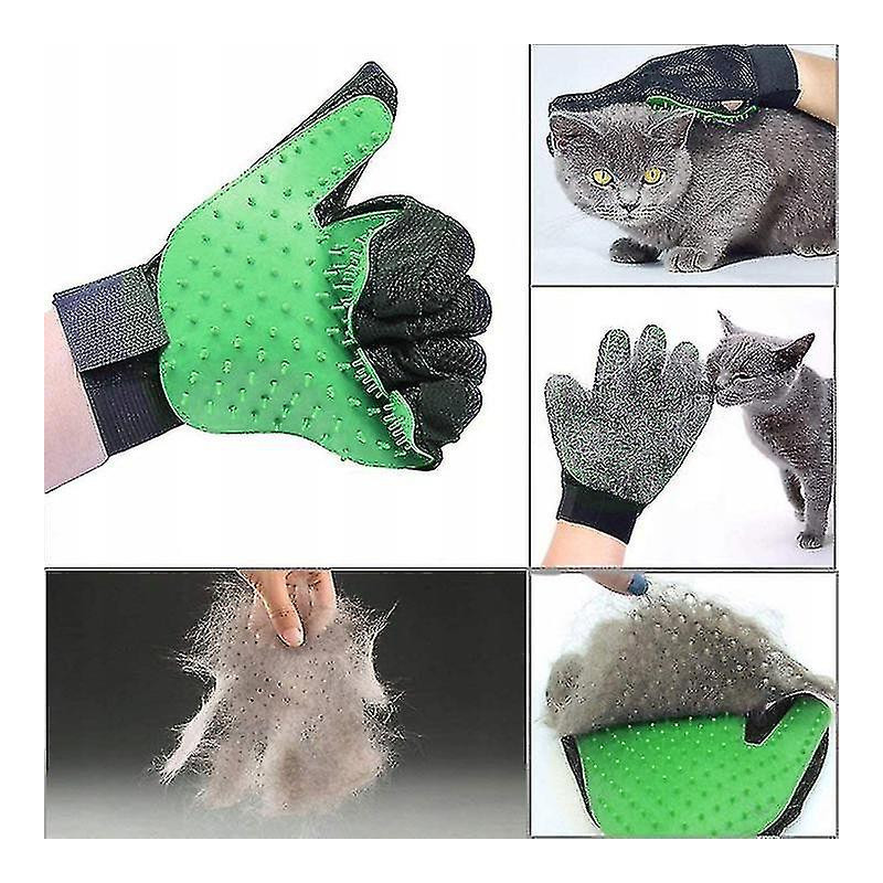 Pet Grooming Gloves - Soft Dusting Brush Gloves - Effective Pet Hair Remova