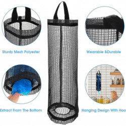 Pack Of 2 Nylon Bin Bag Holders, Plastic Bag Holders, Mesh Hanging Food Bag Holders, Handbags, Organiser Bags