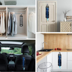 Pack Of 2 Nylon Bin Bag Holders, Plastic Bag Holders, Mesh Hanging Food Bag Holders, Handbags, Organiser Bags