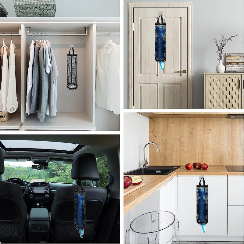 Pack Of 2 Nylon Bin Bag Holders, Plastic Bag Holders, Mesh Hanging Food Bag Holders, Handbags, Organiser Bags