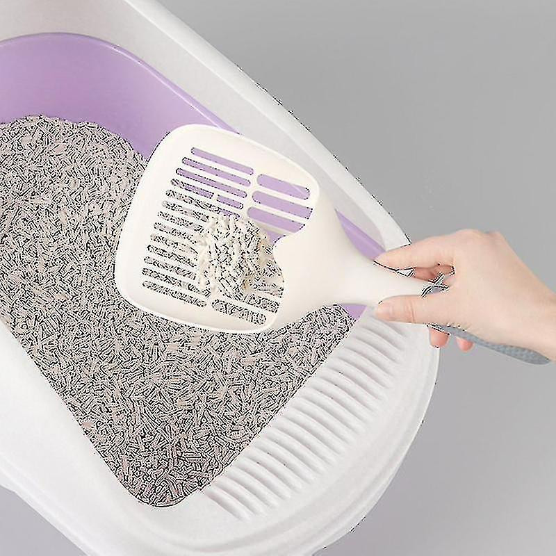 Haute qualité Cat Litter Scoop Pvc Plastique Pet Poo Pelle Pratique Animaux Caca Casser la maison (1pcs, beige)