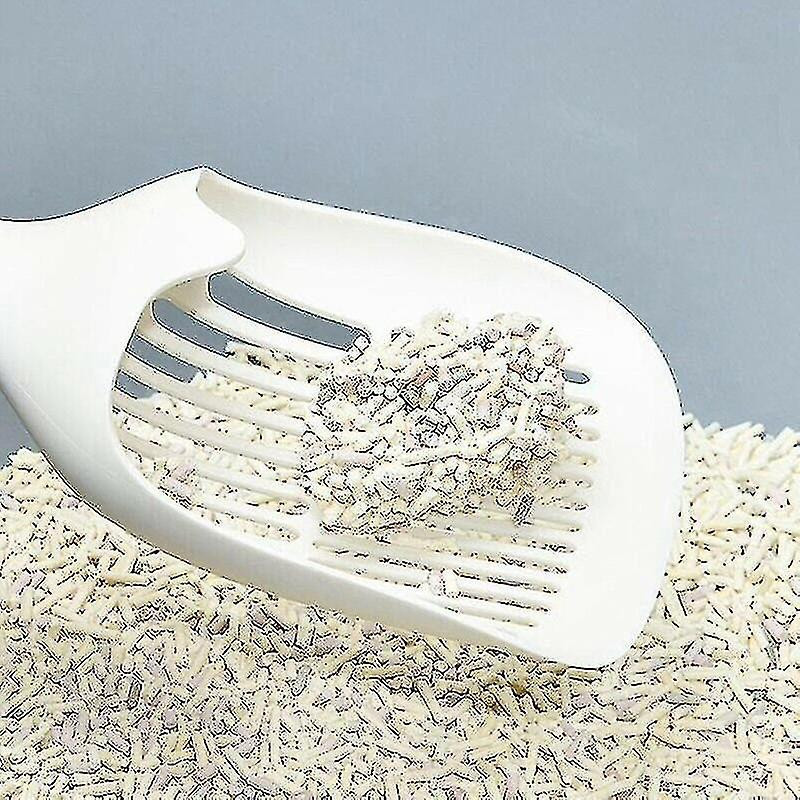 Haute qualité Cat Litter Scoop Pvc Plastique Pet Poo Pelle Pratique Animaux Caca Casser la maison (1pcs, beige)