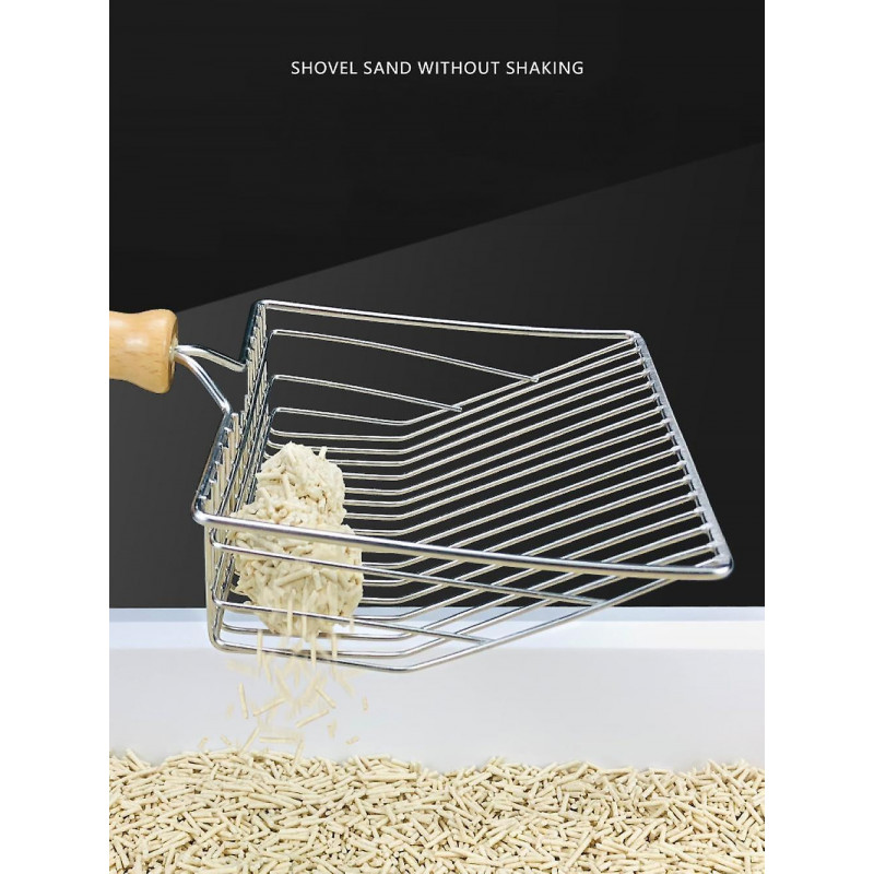 Metal cat litter shovel large iron long handle cat shovel artifact shovel feces officer cat feces shovel pet supplies