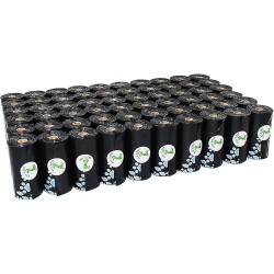 Poop Bags Earth-friendly 1080 Counts 60 Rolls Large Unscented Dog Waste Bags Doggie Bags Black Refills