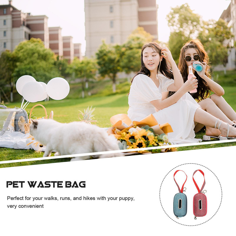2 PCS Smell Proof Container Doggie Poop Bags Distributor Pet Poop Bag Dispenser Portable Dog Trash Bag