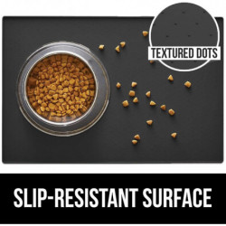 Silicone Pet Feeding Mat - Waterproof, Raised Edges, Prevent Spills - Easy Clean Tray