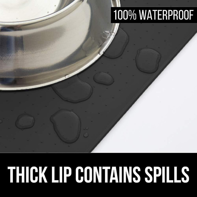 Silicone Pet Feeding Mat - Waterproof, Raised Edges, Prevent Spills - Easy Clean Tray