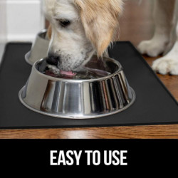Silicone Pet Feeding Mat - Waterproof, Raised Edges, Prevent Spills - Easy Clean Tray