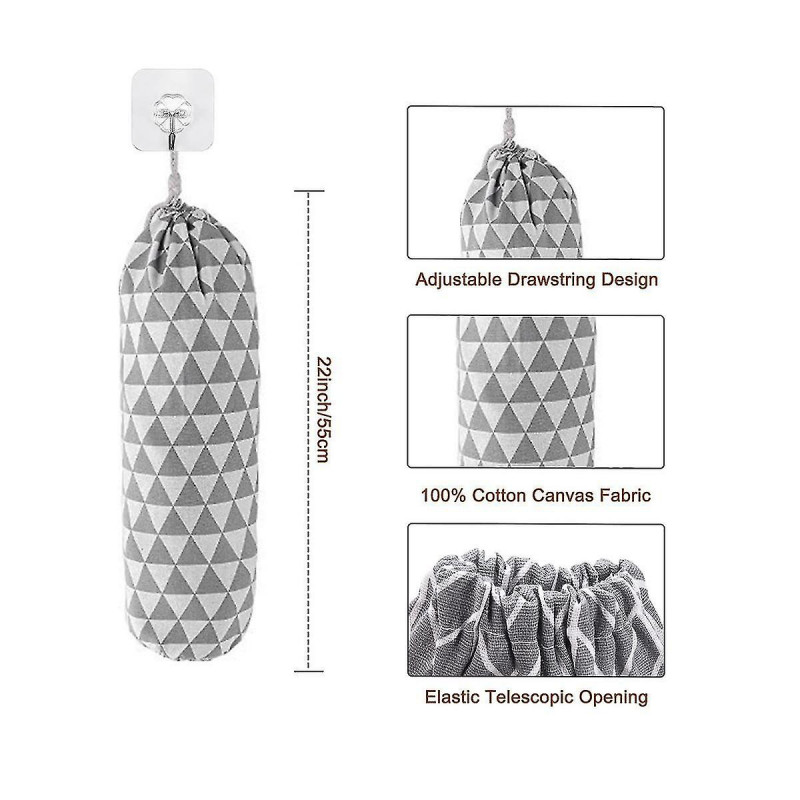 Plastic Bag Holder, Grocery Bags Holder, Wall Mount Garbage Plastic Bag Organizer, Shopping Bag Sto