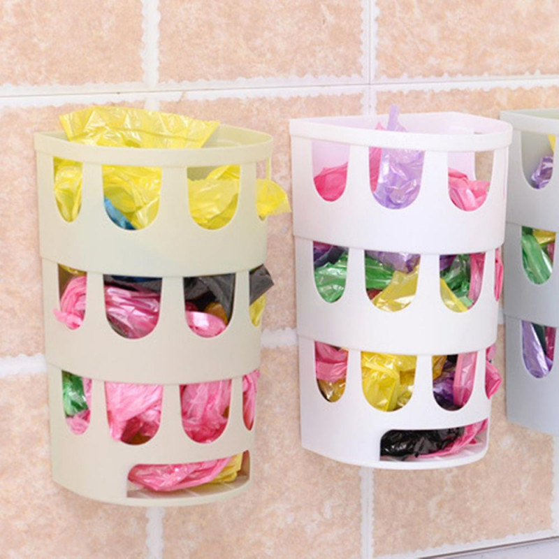 Hanging Storage Bag Plastic Bag Holder Wall-mounted Grocery Bag Dispenser