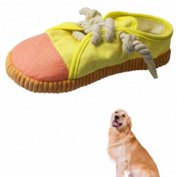 Pet Shoes for Dogs and Cats Durable Teething Chewer Cleaning Toy Supplies Yellow