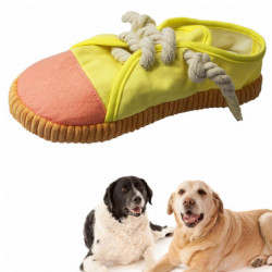 Pet Shoes for Dogs and Cats Durable Teething Chewer Cleaning Toy Supplies Yellow